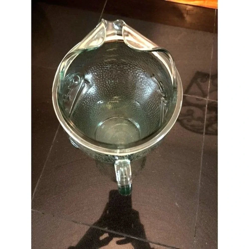 Coca-Cola Glass Pitcher Pebbled Texture‎ 9 Inch Vintage